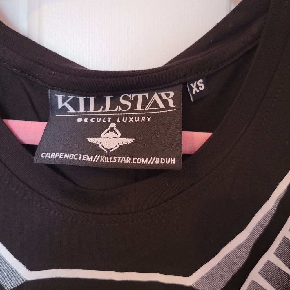 Killstar Black & White Cat Maxi Dress - Picture 6 of 7